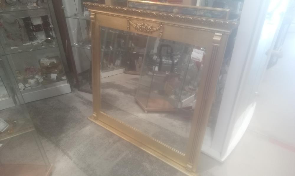 MIROIR DORE +GLACE BISEAUTEE