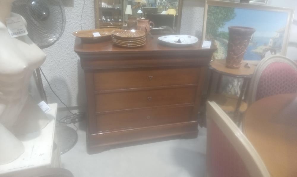 COMMODE MERISIER MASSIF 3 TIROIRS+1 TIROIR SECRETAIRE