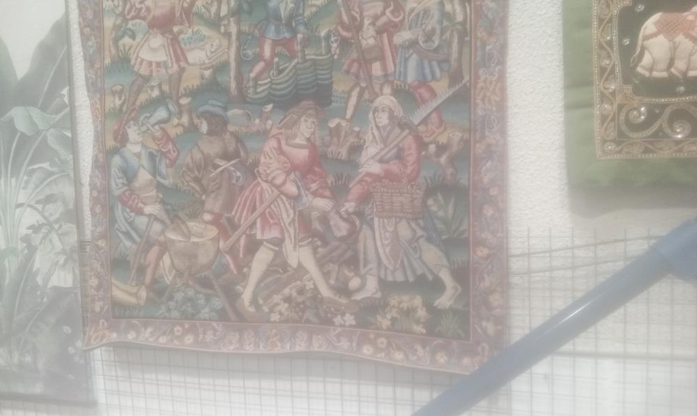 TAPISSERIE MECANIQUE  SCENE FEODALE