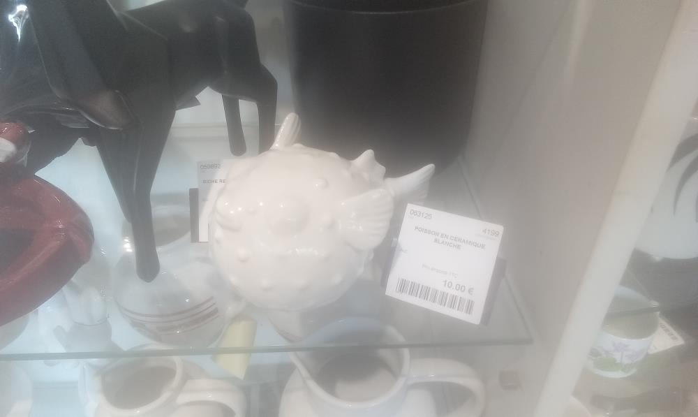 POISSON EN CERAMIQUE BLANCHE
