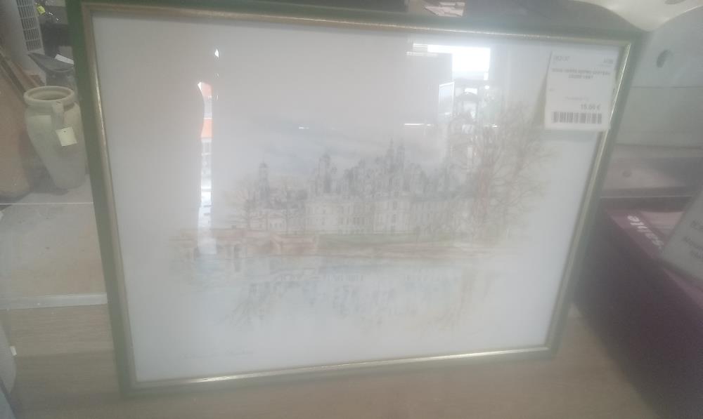 SOUS VERRE REPRO CHATEAU CADRE VERT