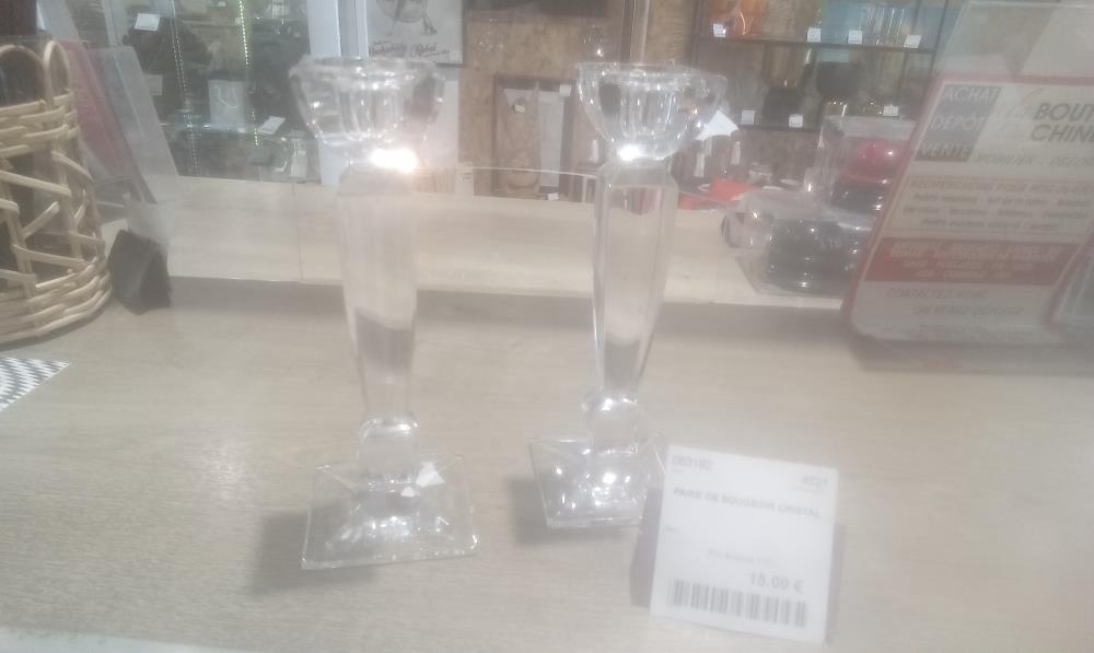 PAIRE DE BOUGEOIR CRISTAL