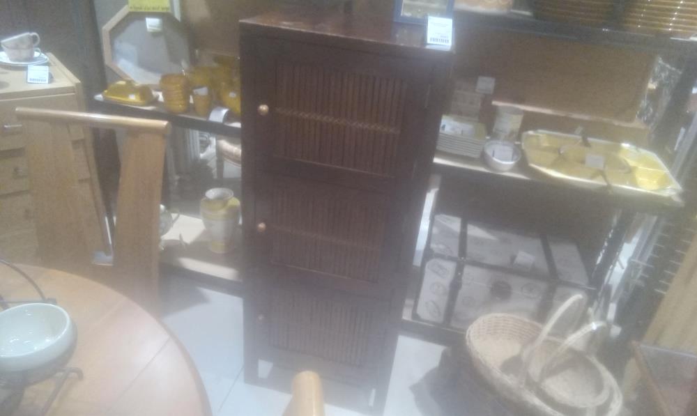 MEUBLE BOIS EXOTIQUE 3 PORTES BAMBOU