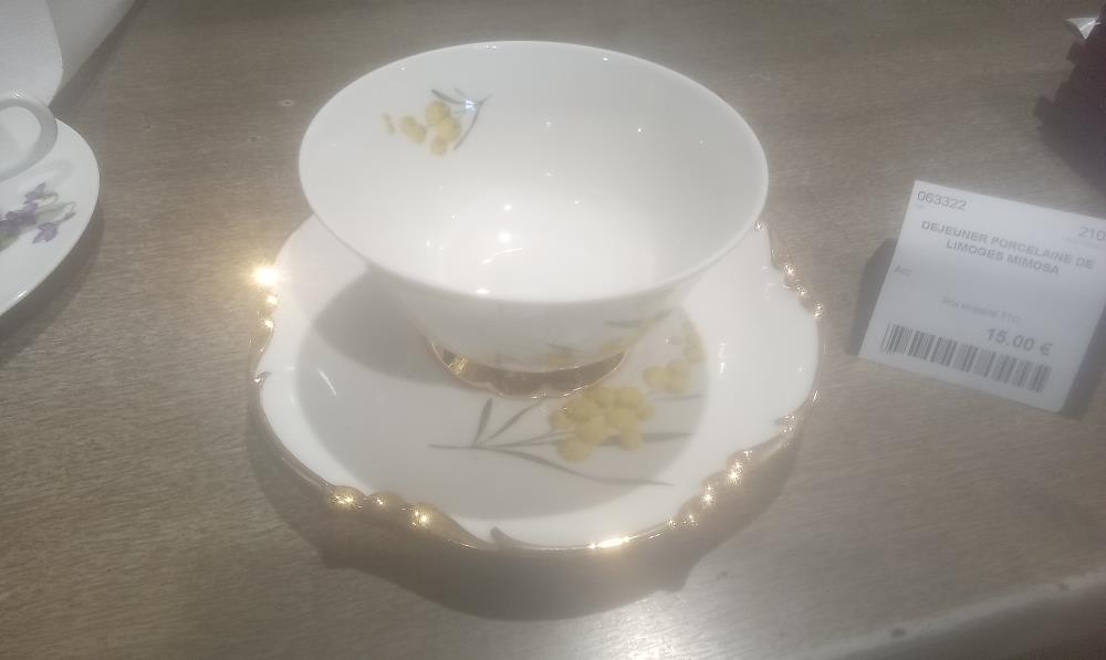 DEJEUNER PORCELAINE DE LIMOGES MIMOSA