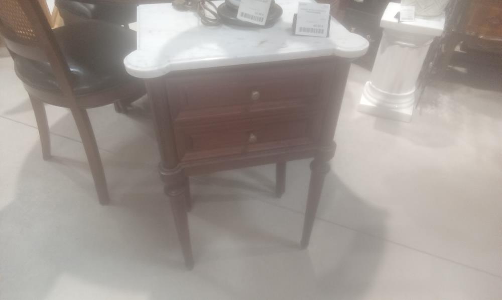 CHEVET STYLE LOUIS XVI 2 TIROIR+MARBRE