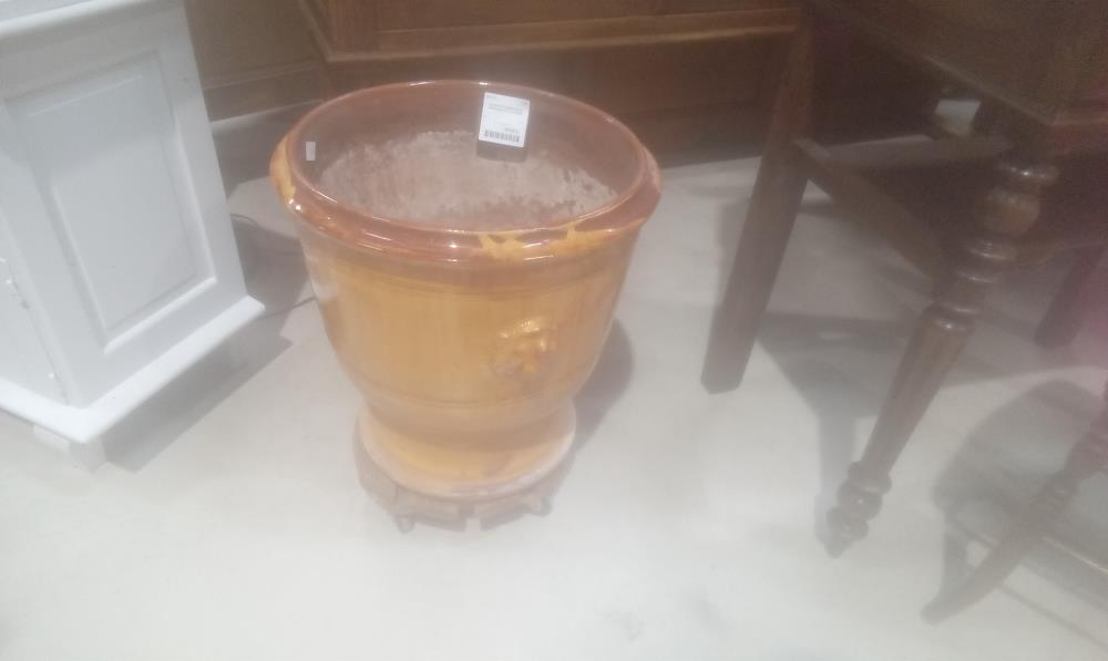 CACHE POT TERRE CUITE VERNISSE STYLE ANDUZE