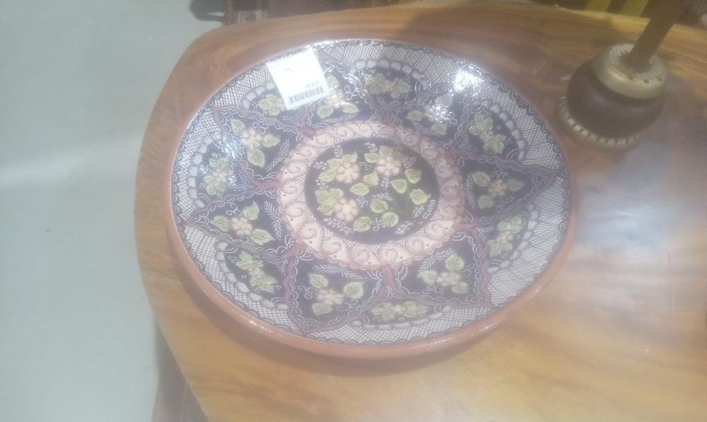 PLAT TERRE CUITE GM DECOR FLORAL