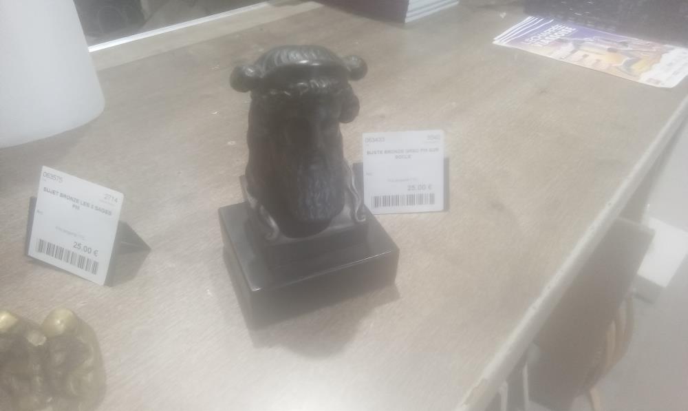 BUSTE BRONZE GREC PM SUR SOCLE