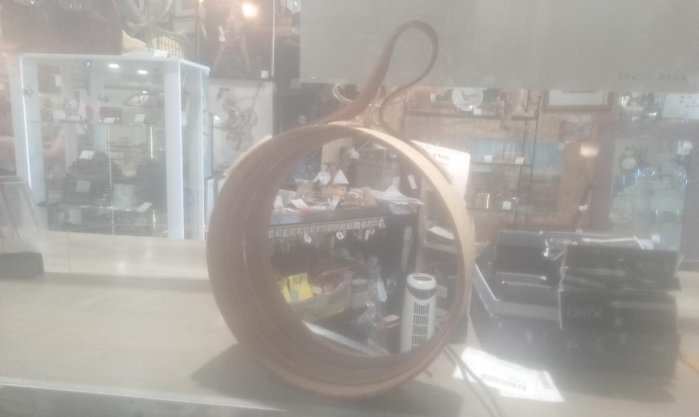 MIROIR ROND 1ANSE CUIR