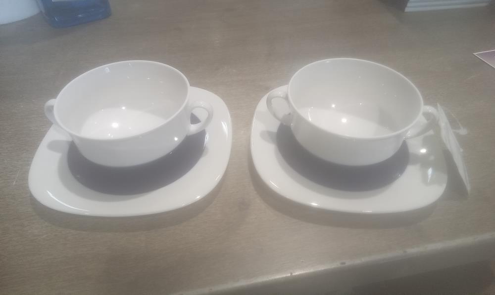 PAIRE DE DEJEUNER PORCELAINE LANGENTHAL
