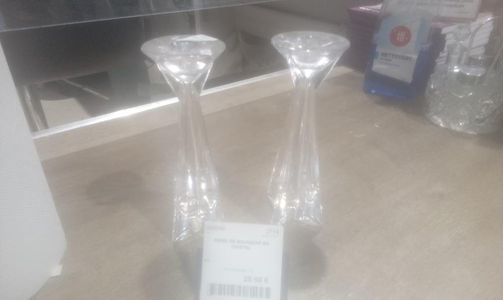PAIRE DE BOUGEOIR EN CRISTAL