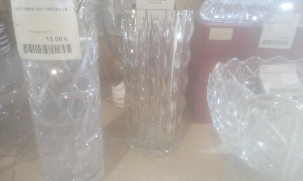 VASE VERRE DESIGN GODRONNE
