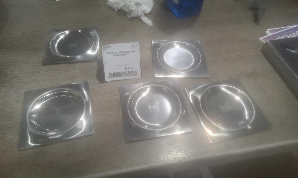 LOT DE 4 COUPELLES INOX LETANG REMY