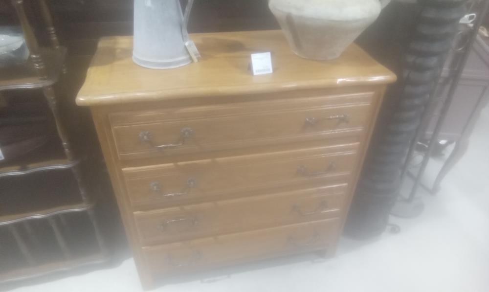 COMMODE CHENE MASSIF 4 TIROIRS
