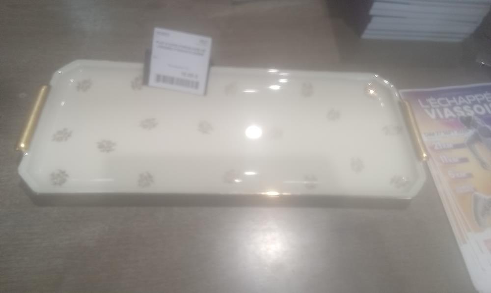 PLAT A CAKE PORCELAINE DE LIMOGES 2TENANTS DORES