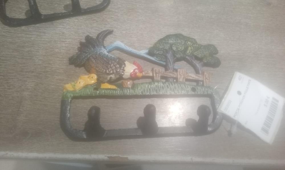 PORTE TORCHON POULE FONTE