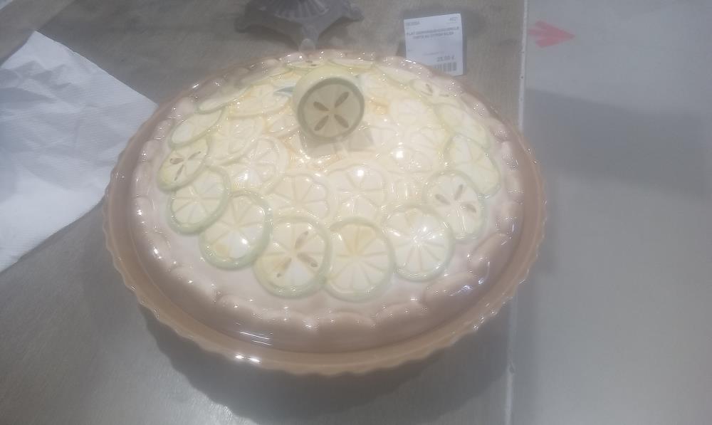PLAT CERAMIQUE+COUVERCLE TARTE AU CITRON SILEA