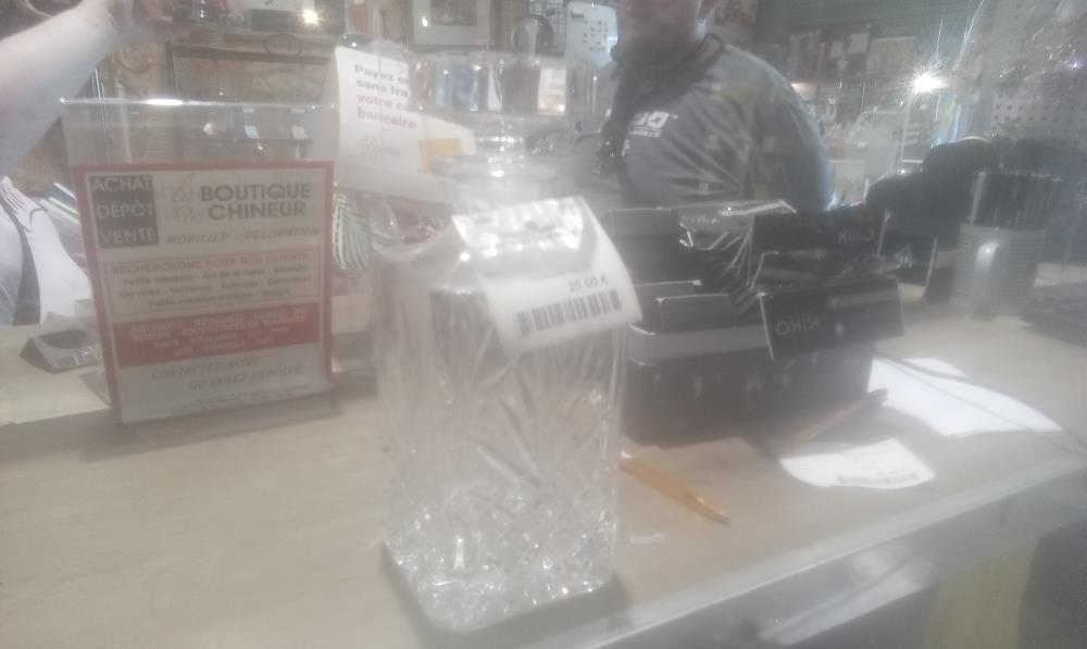 CARAFE VERRE A WHISKY+BOUCHON EN L'ETAT