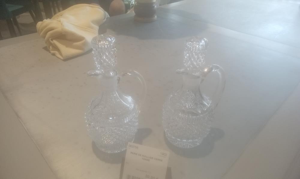 PAIRE DE HUILLIER VERRE 1ANSE