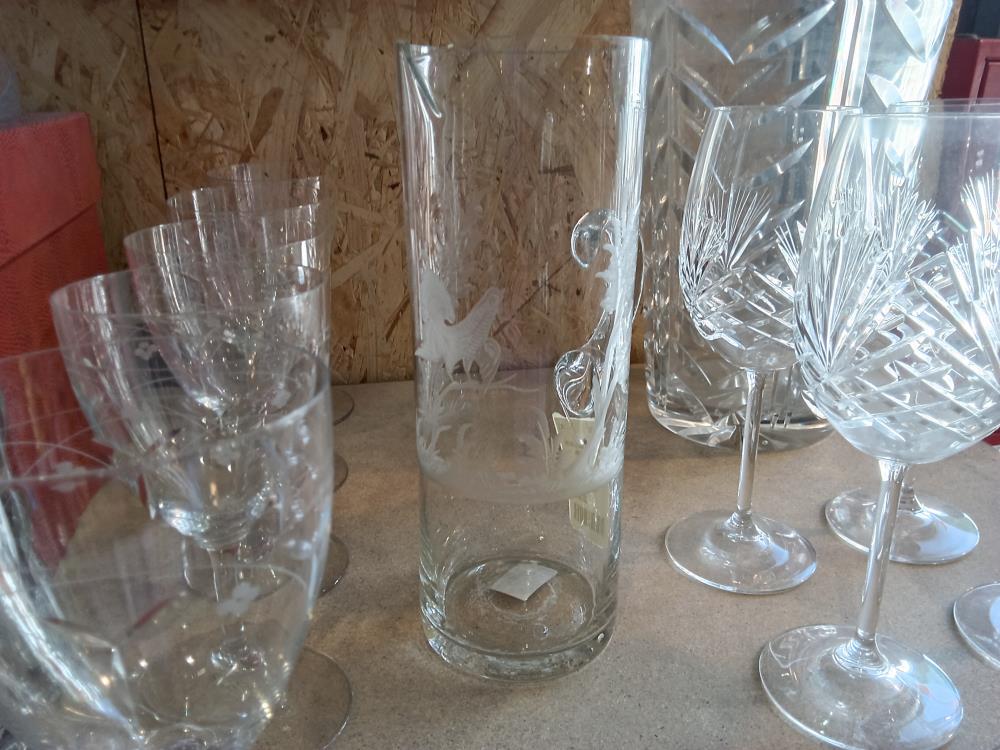 CARAFE EN VERRE DECOR FAISAN 1ANSE