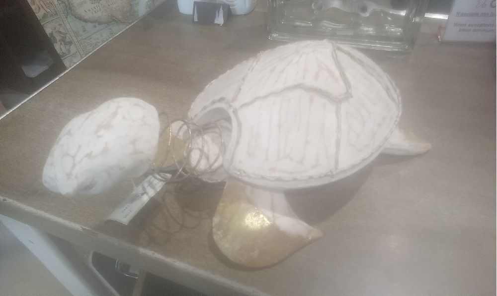 TORTUE BOIS BLANC TETE ARTICULEE