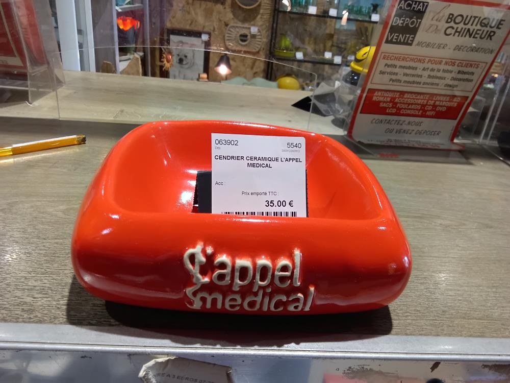 CENDRIER CERAMIQUE L'APPEL MEDICAL