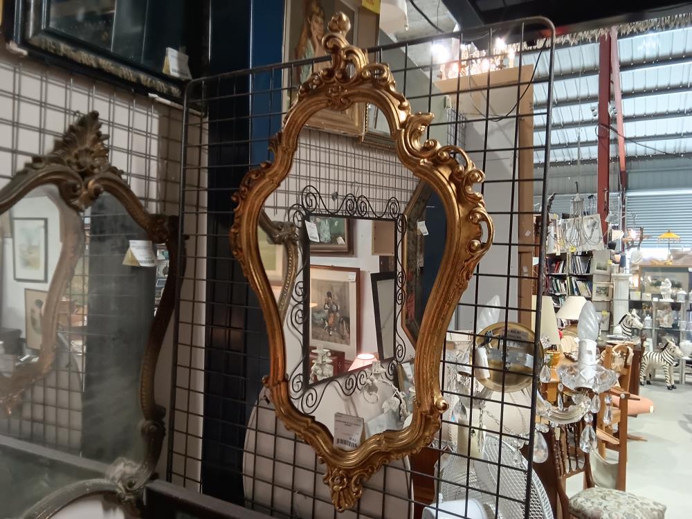 MIROIR DORE STYLE LOUIS XV RESINE