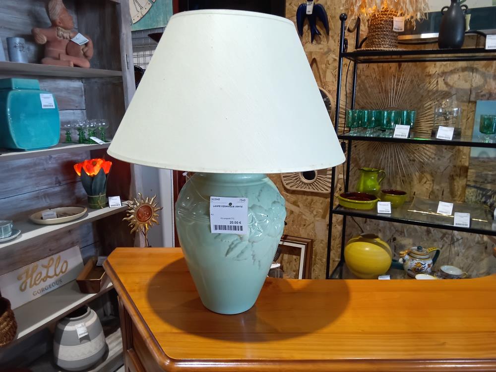 LAMPE CERAMIQUE VERTE