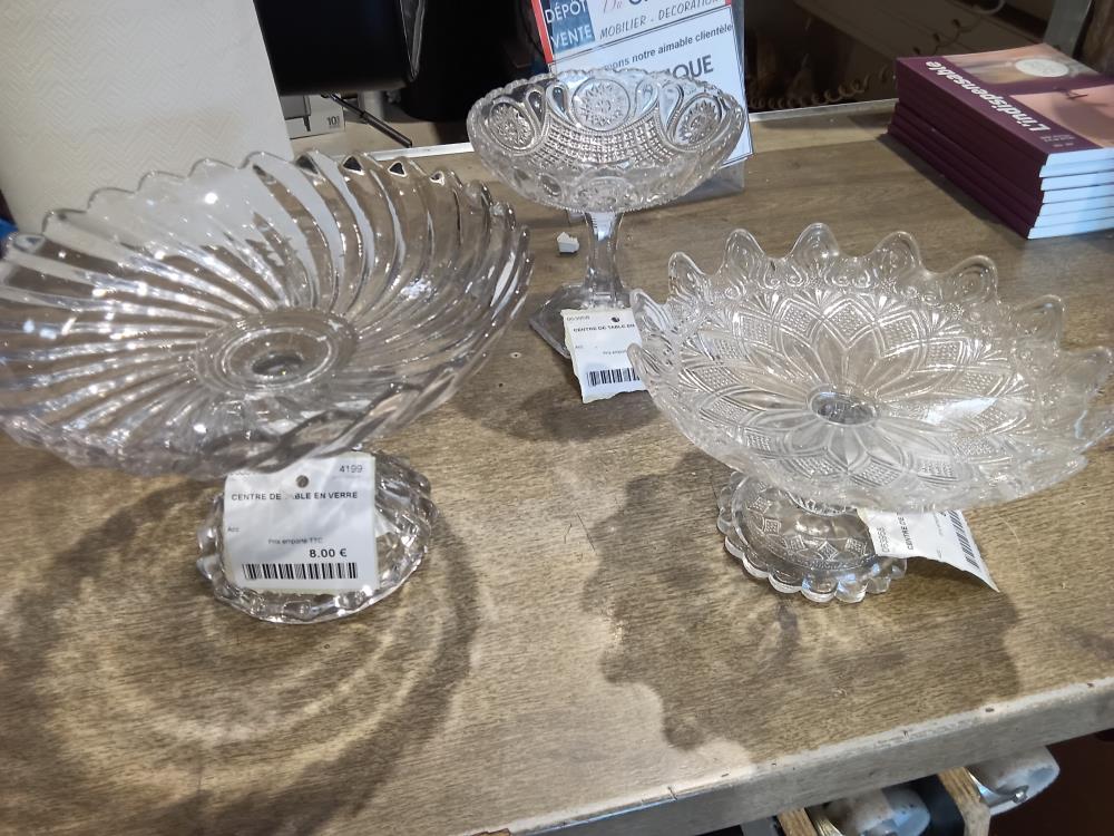 CENTRE DE TABLE EN VERRE
