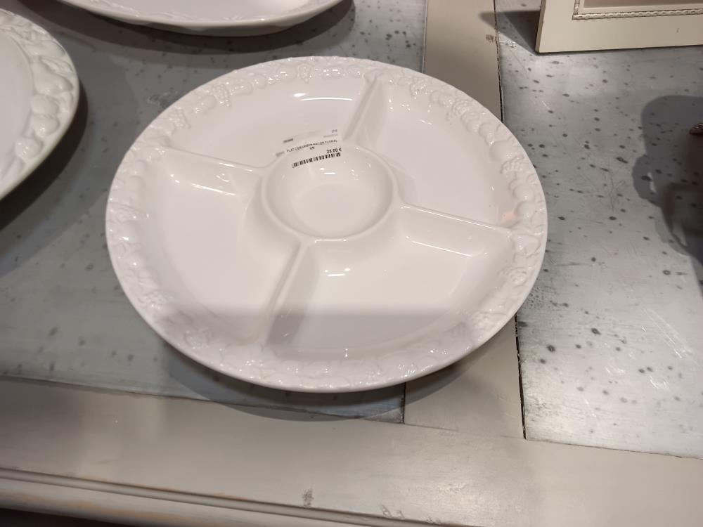 PLAT CERAMIQUE DECOR FLORAL GM