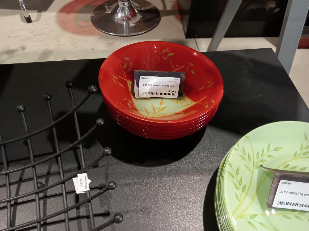LOT DE RAVIER VERRE ROUGE