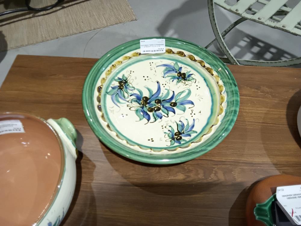 PLAT CREUX  TERRE CUITEVERNISSE 2 TENANTS DECOR OLIVE