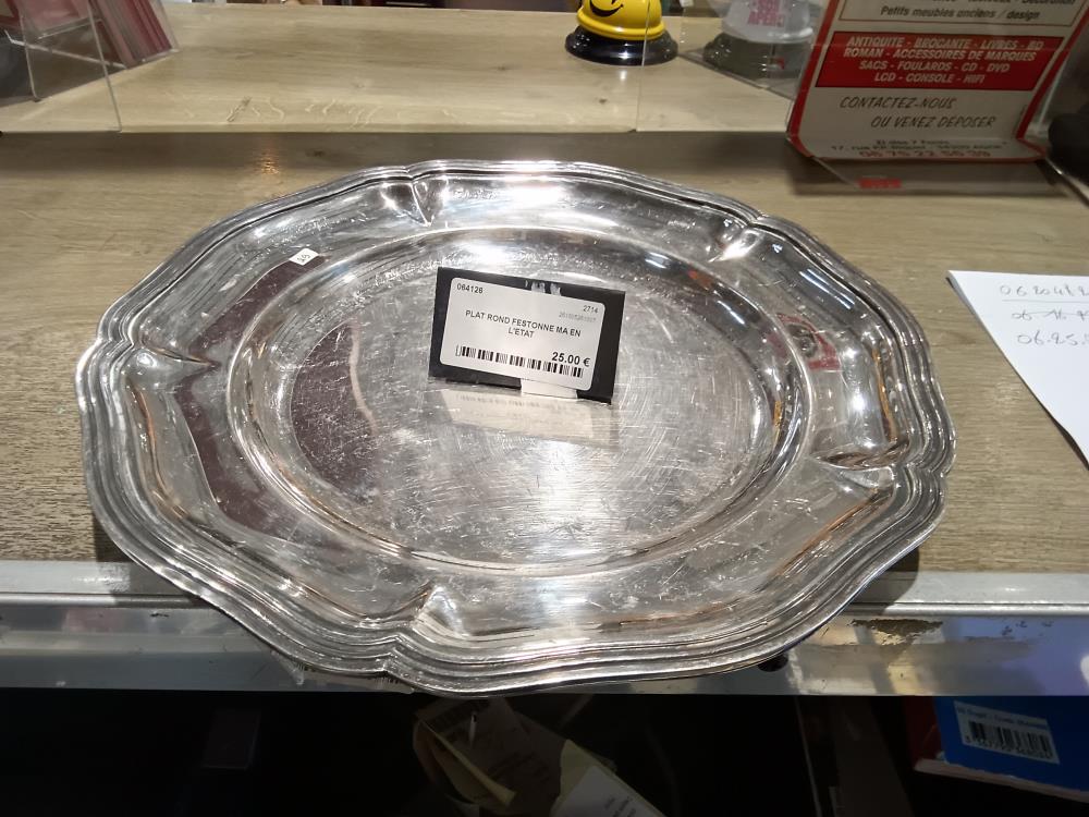 PLAT ROND FESTONNE MA EN L'ETAT