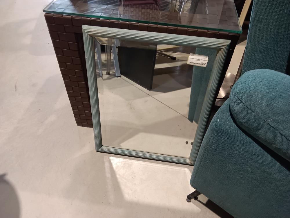 MIROIR PM CADRE BOIS VERT GLACE BISEAUTE