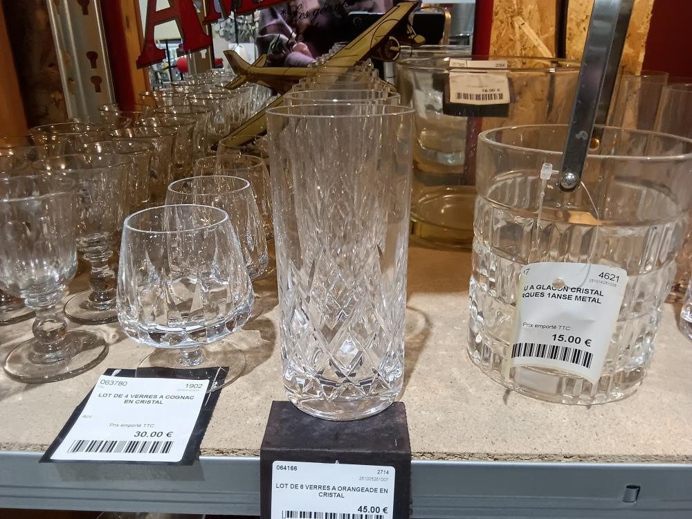 LOT DE 6 VERRES A ORANGEADE EN CRISTAL