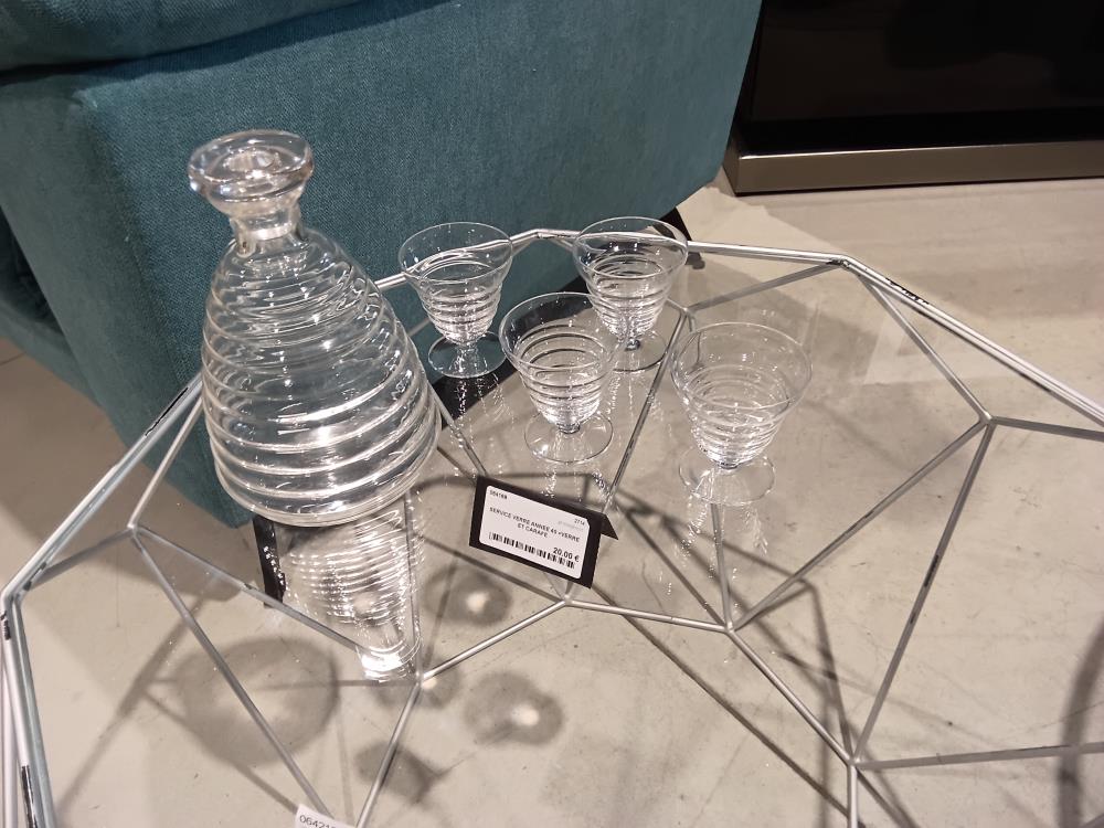 SERVICE VERRE ANNEE 40 +VERRE ET CARAFE