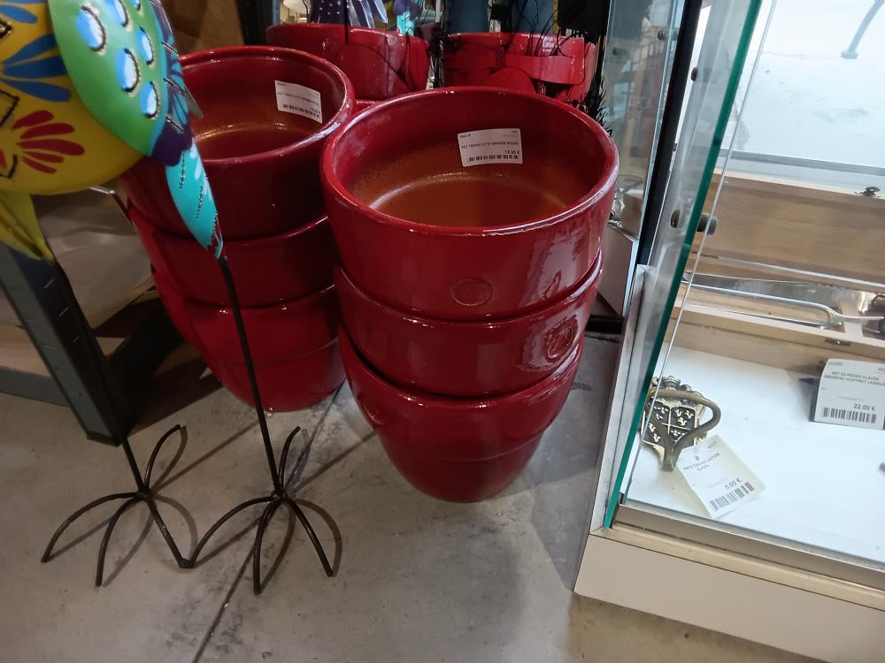 POT TERRE CUITE VERNISSE ROUGE