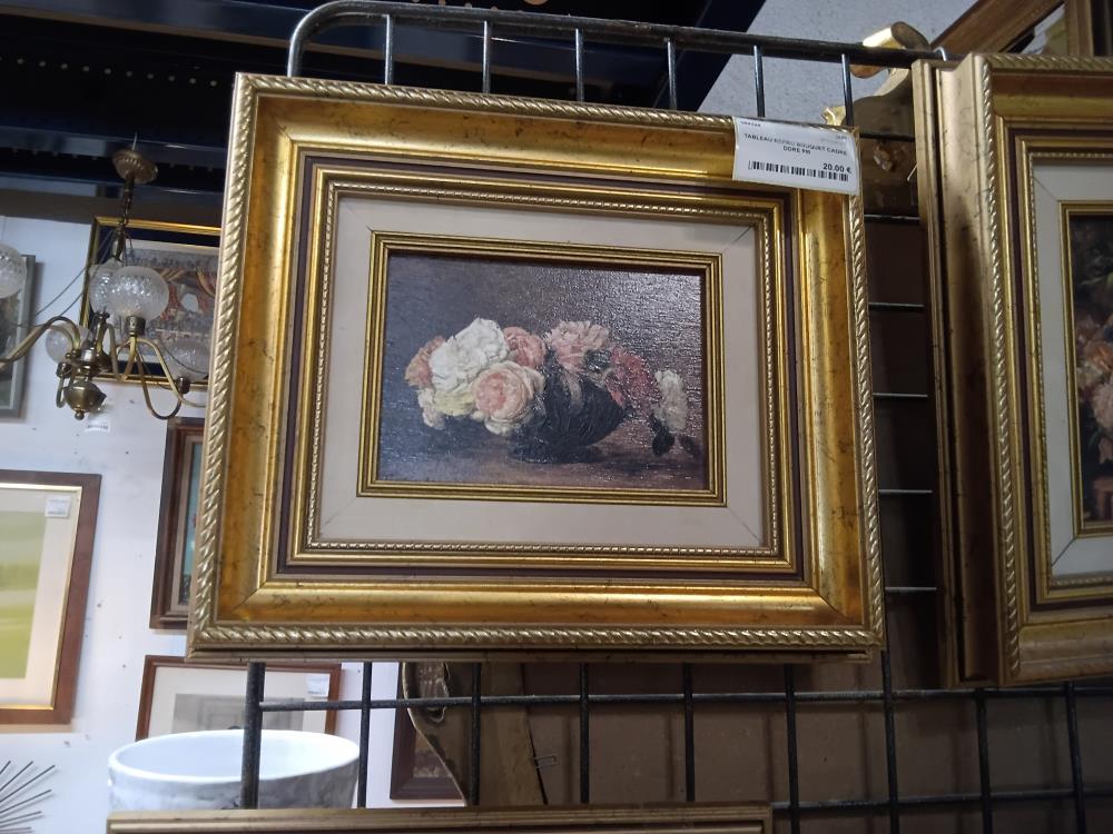 TABLEAU REPRO BOUQUET CADRE DORE PM