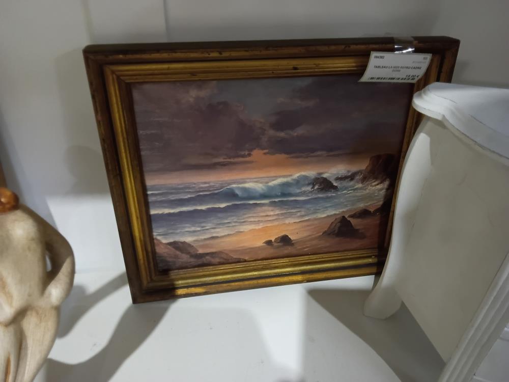 TABLEAU LA MER REPRO CADRE DORE