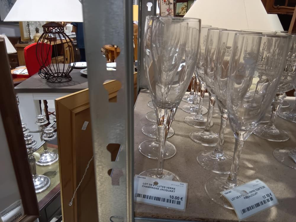 LOT DE 6 FLUTES VERRE CHAMPAGNE JACQUART