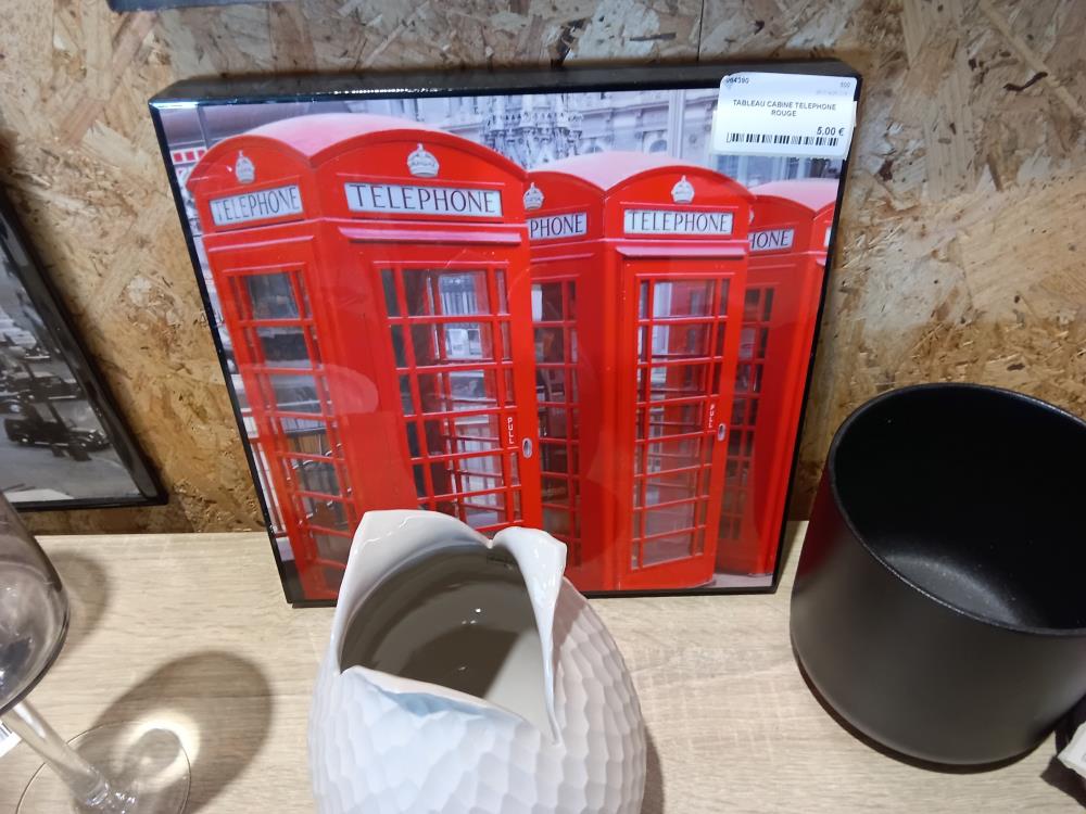 TABLEAU CABINE TELEPHONE ROUGE