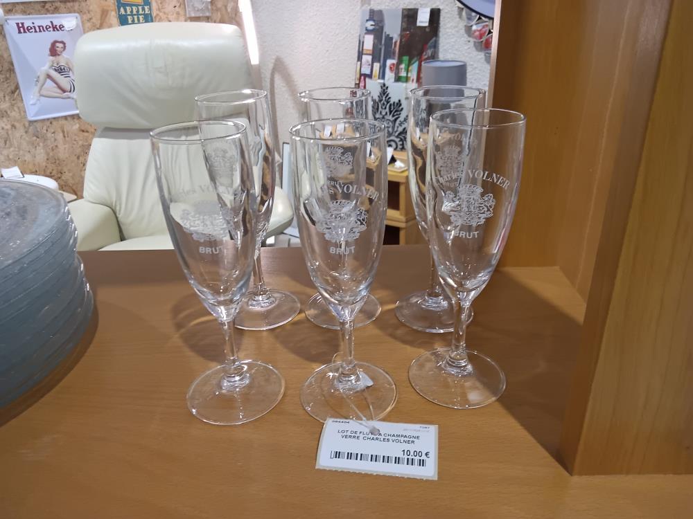 LOT DE FLUTE A CHAMPAGNE VERRE  CHARLES VOLNER