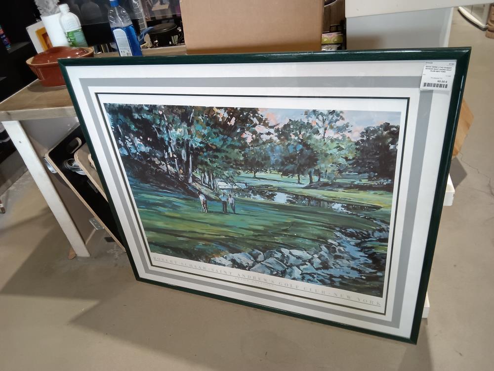 SOUS VERRE LITHO ROBERT SCHAAR SAINT ANDRE GOLF CLUB NEW YORK