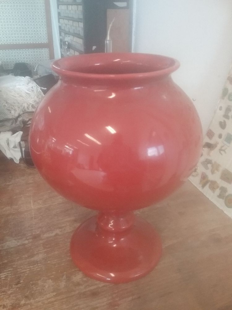 VASE SUR PIED ORANGE