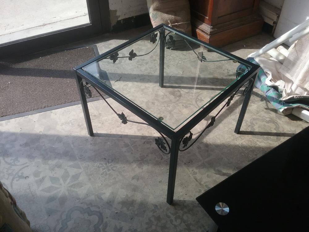 TABLE METAL VERRE