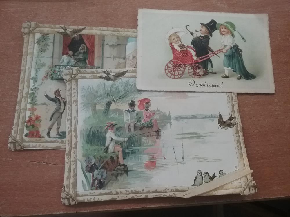 3 CARTES POSTALES ANCIE'NES