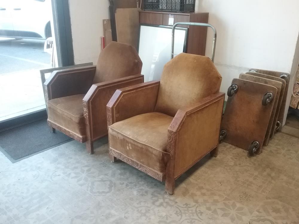 PAIRE DE FAUTEUILS ART DECO