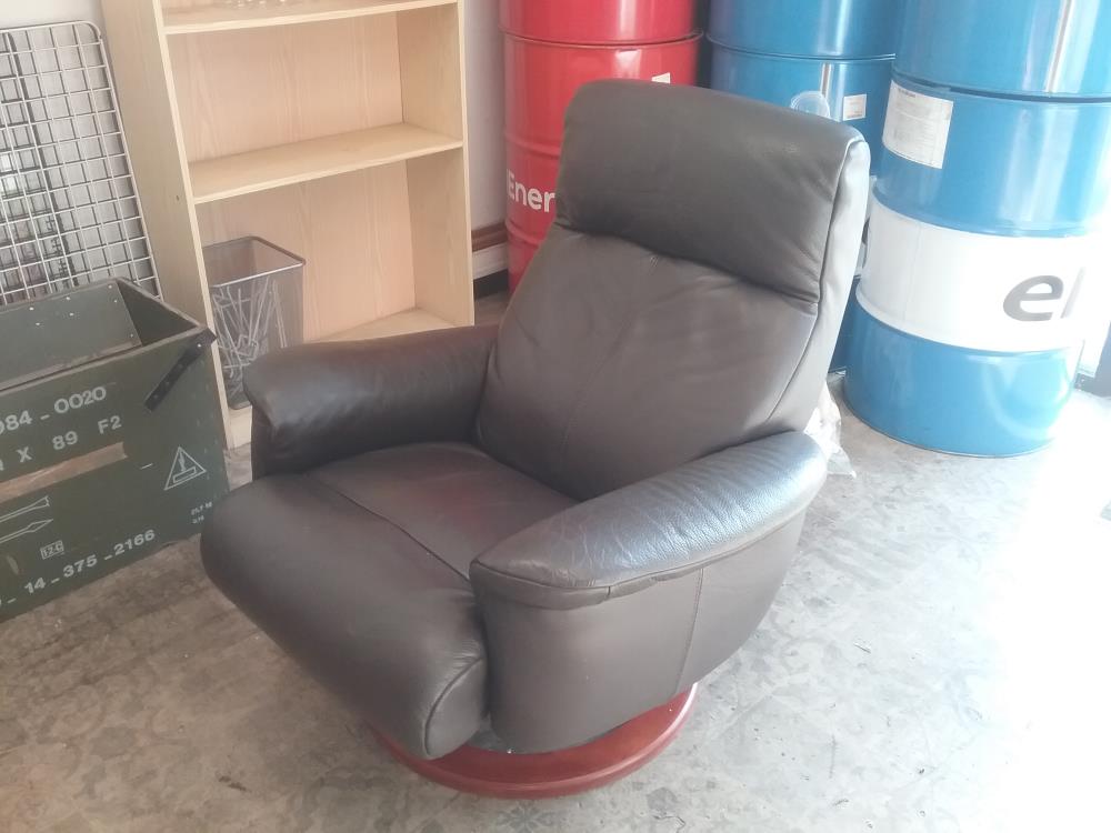 FAUTEUIL RELAX CUIR MARRON 