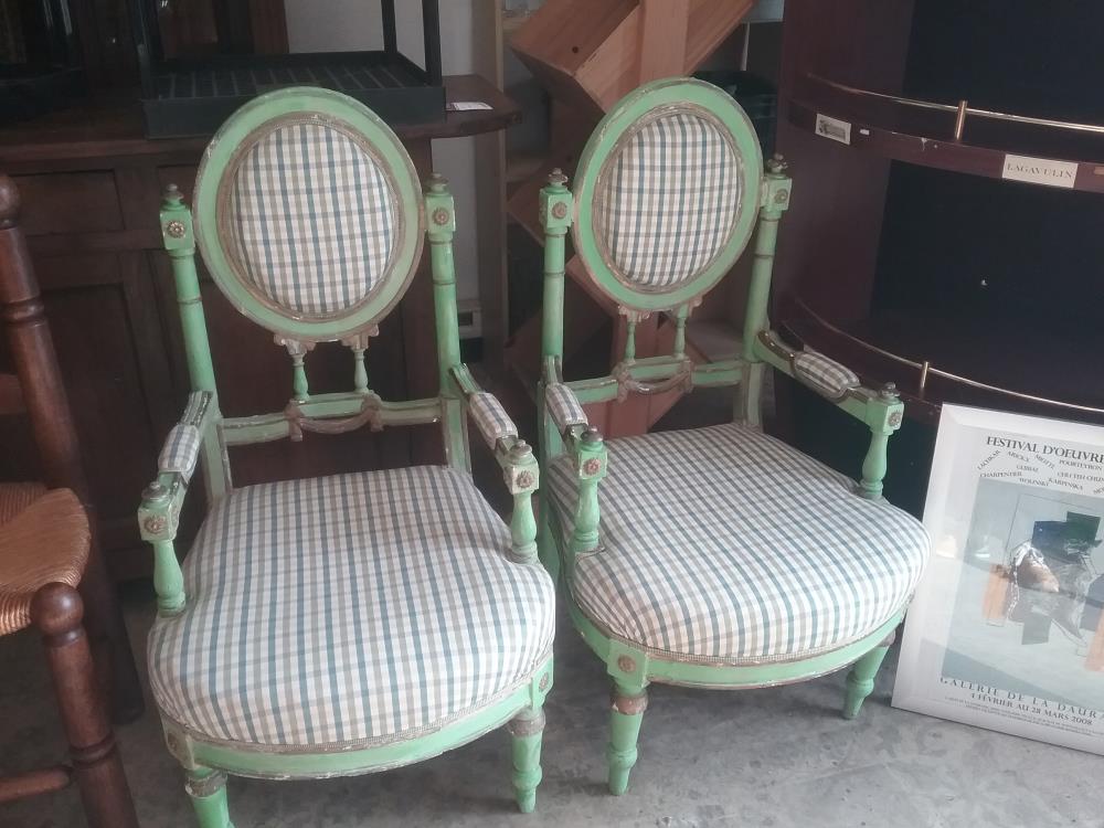 PAIRE DE FAUTEUILS ITALIEN VERTS