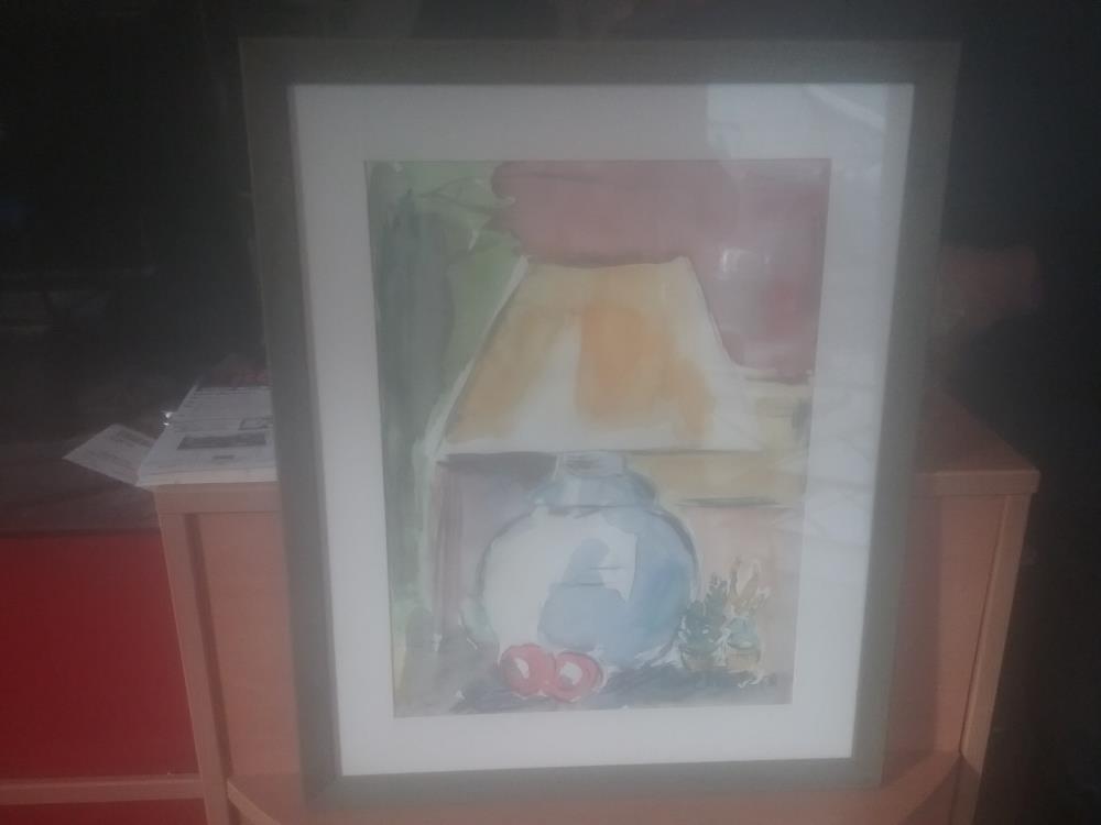 AQUARELLE LAMPE SIGNE CKREUTZER